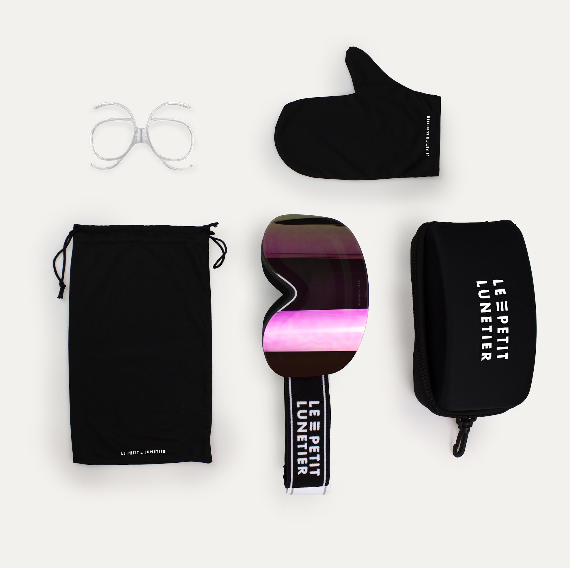 MEGÈVE 1110 Masque de ski Noir et Rose