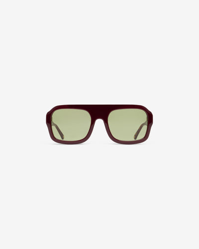 Lunettes de soleil Beaurivage Grenat — monture oversize acétate, vue de face