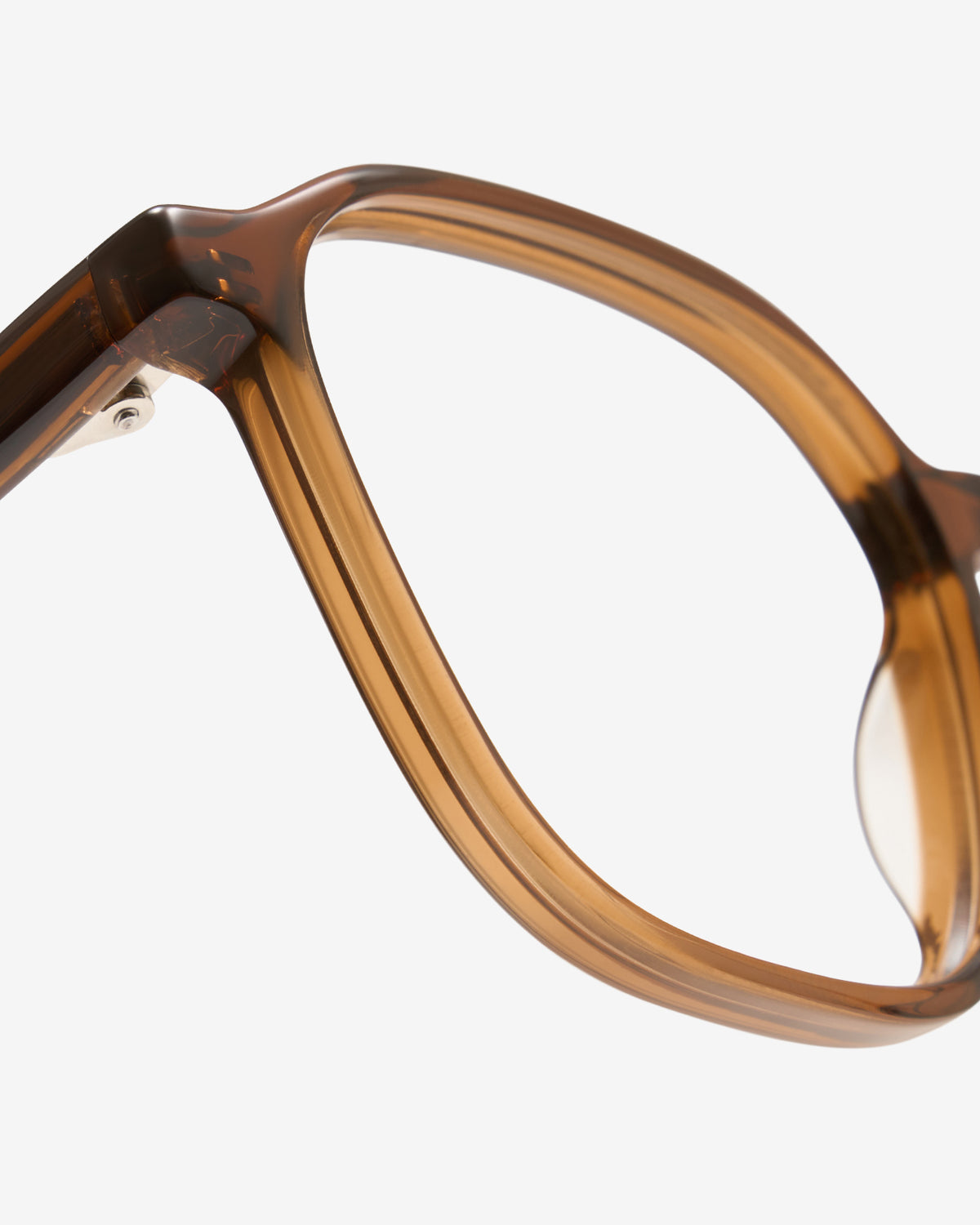 Monture optique Flynn Marron — gros plan sur la charnière