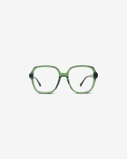 Lunettes de vue Gigi Vert — monture oversize acétate, vue de face