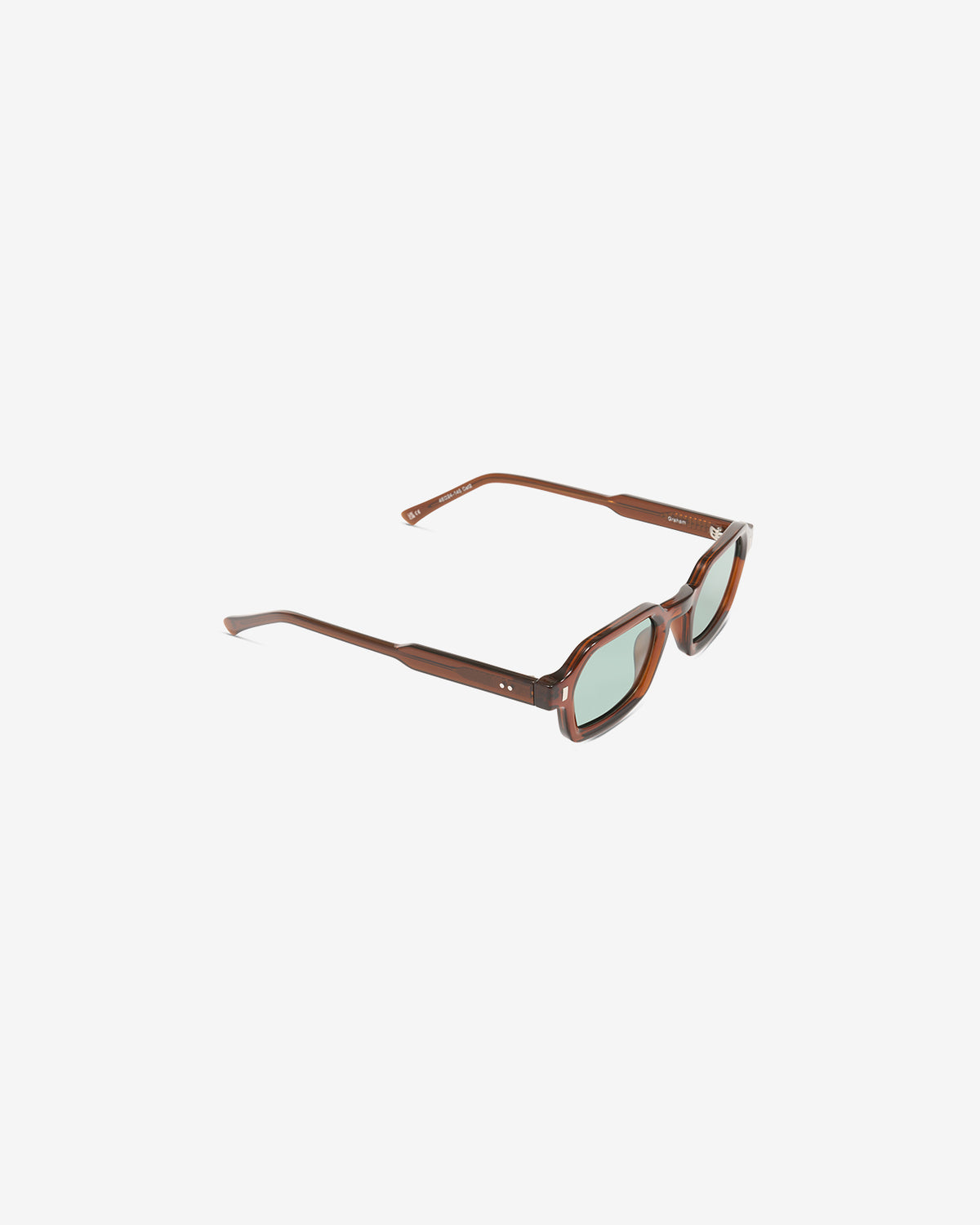 Lunettes de soleil Graham Marron — monture rectangulaire acétate, vue de trois-quarts
