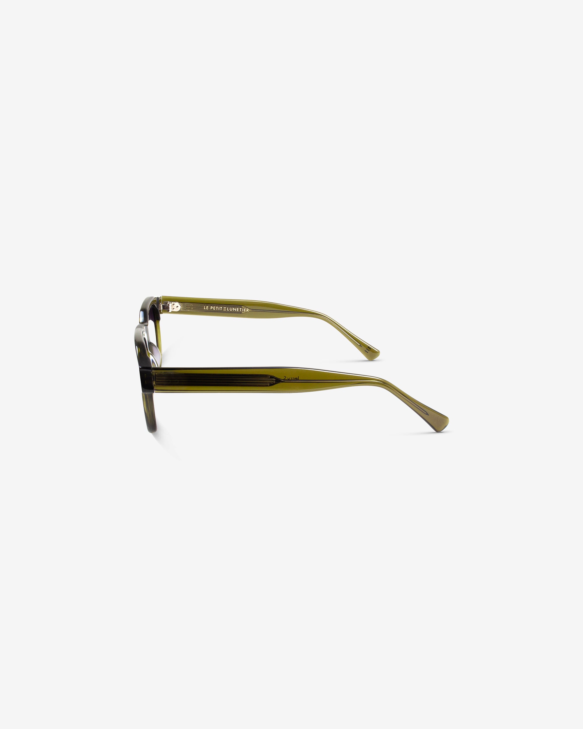 Lunettes de soleil Jerry.S Gris Vert — monture rectangulaire acétate, vue de profil