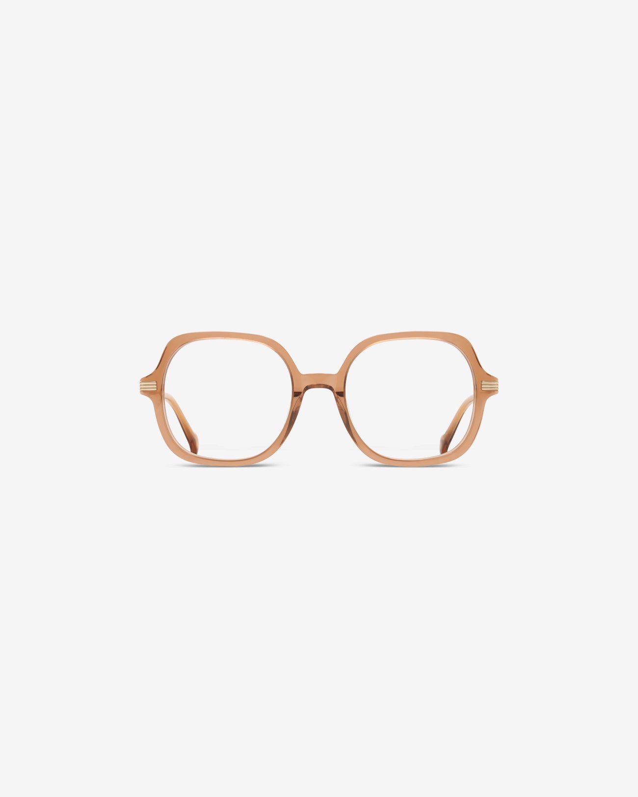 Lunettes de vue Jude Nude — monture ronde acétate, vue de face