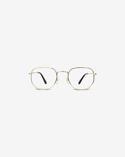 Lunettes de vue Katie.S Gold — monture hexagonale métal, vue de face