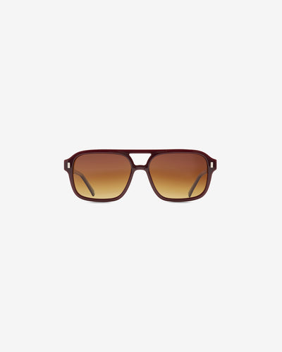 Lunettes de soleil Keanu Grenat — monture aviateur acétate, vue de face