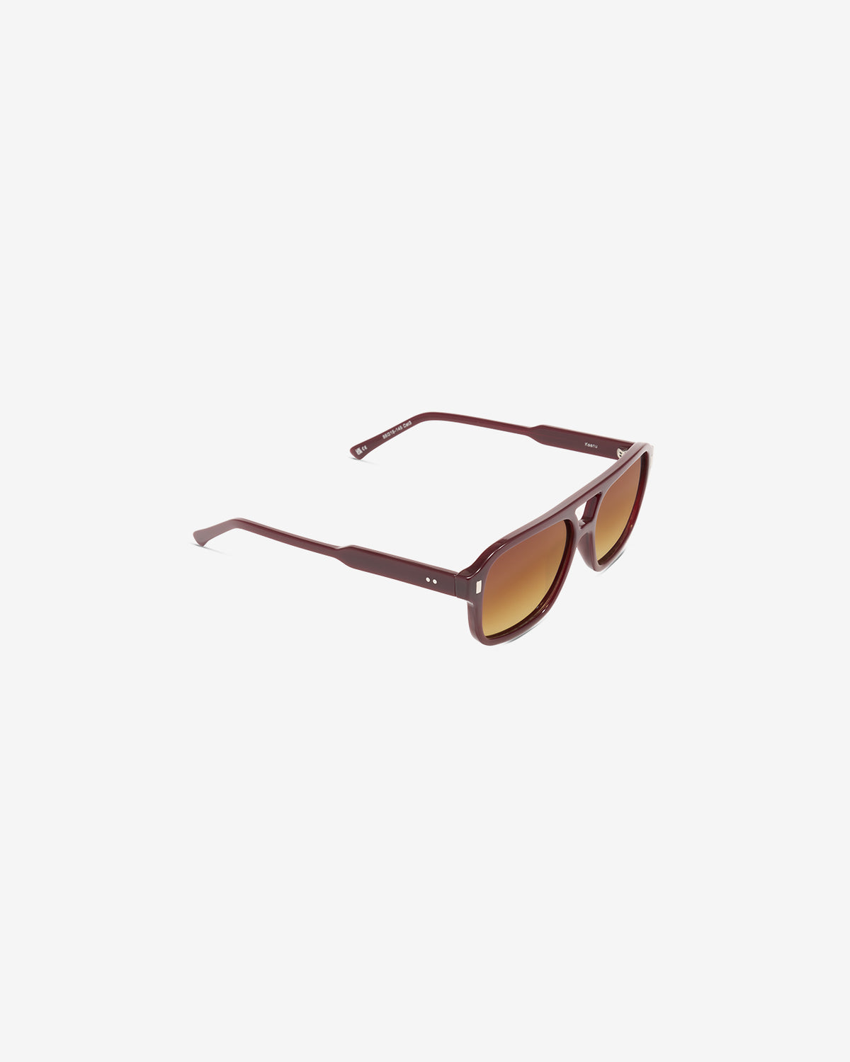 Lunettes de soleil Keanu Grenat — monture aviateur acétate, vue de trois-quarts