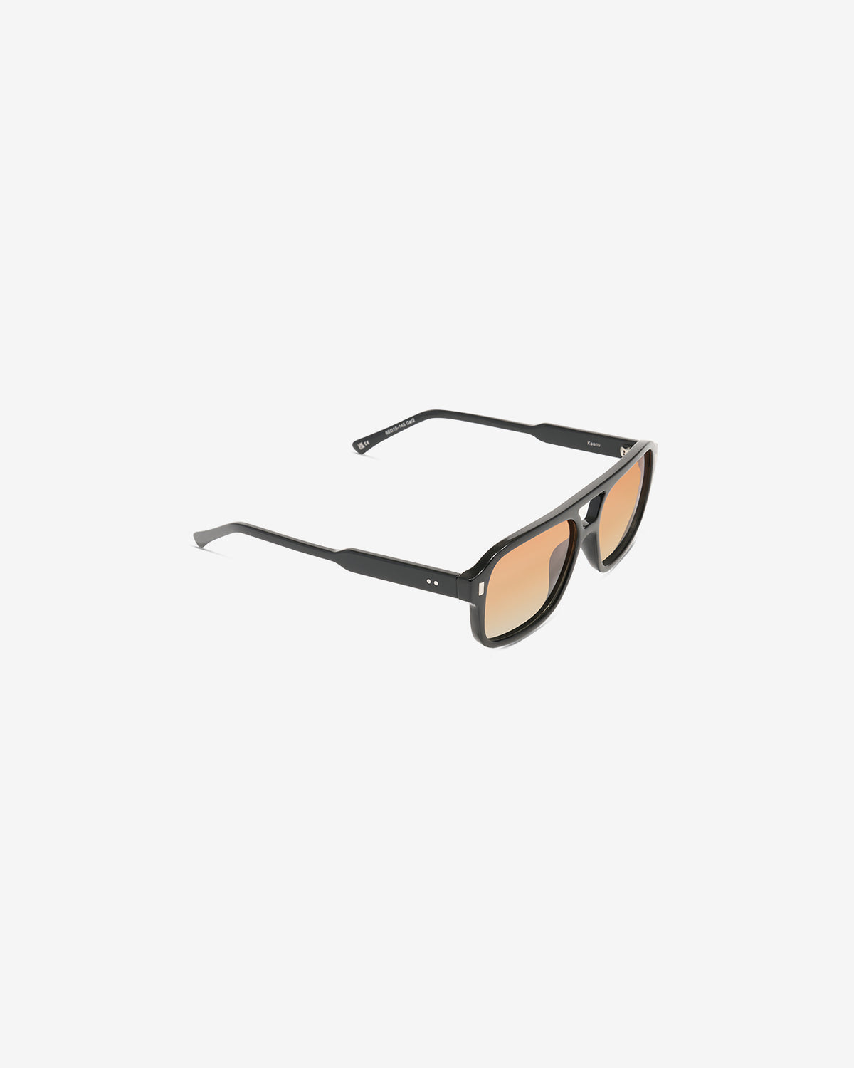 Lunettes de soleil Keanu Noir — monture rectangulaire acétate, vue de trois-quarts