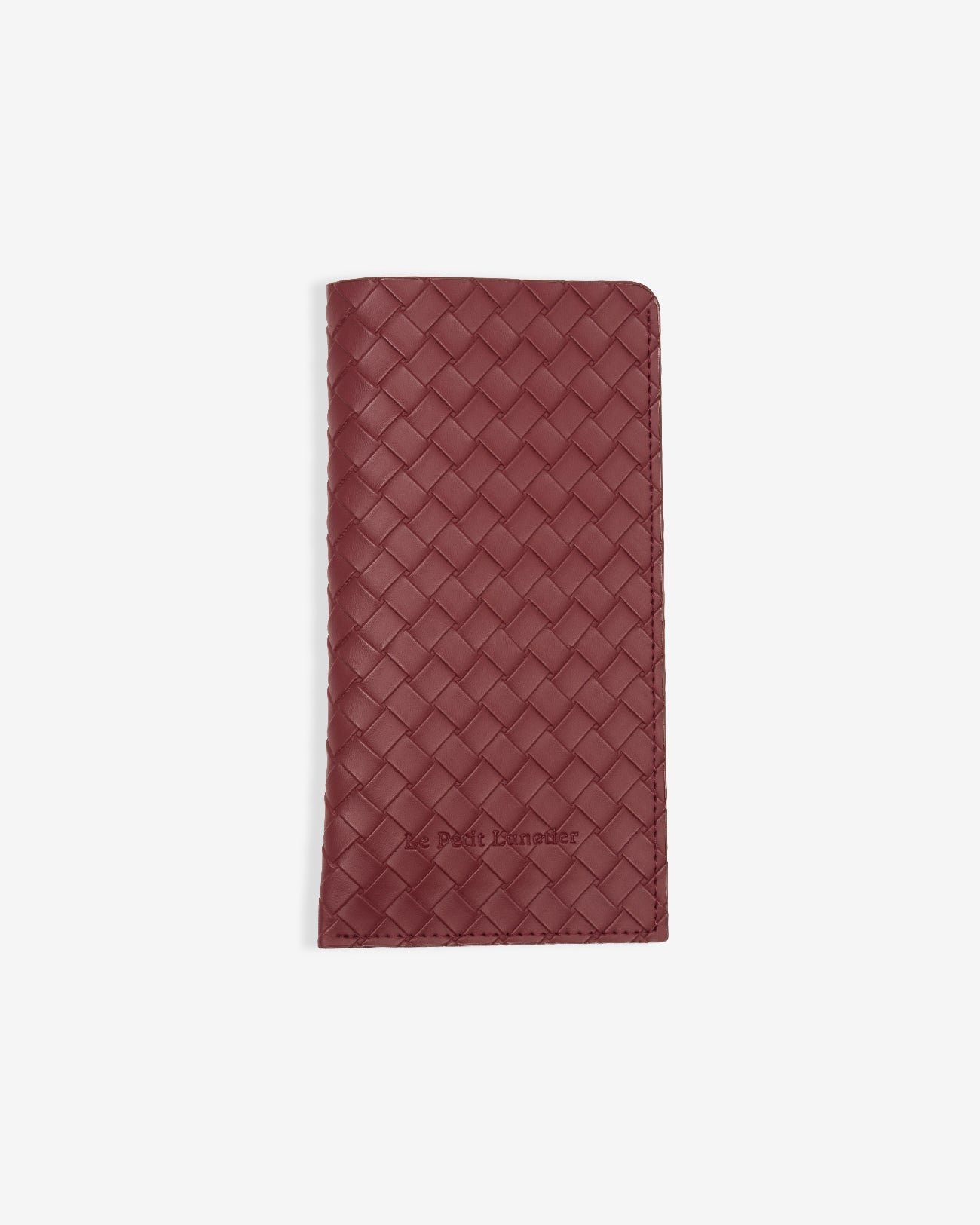 Pochette Bordeaux en simili cuir tressé