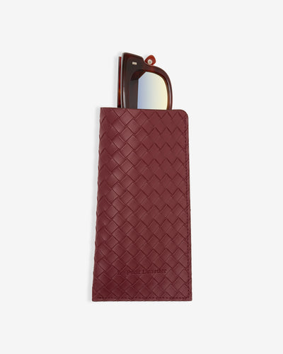 Pochette Bordeaux en simili cuir tressé