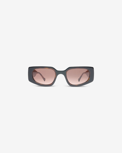 Lunettes de soleil Jazmine Noir et Écaille — monture oversize acétate, vue de face