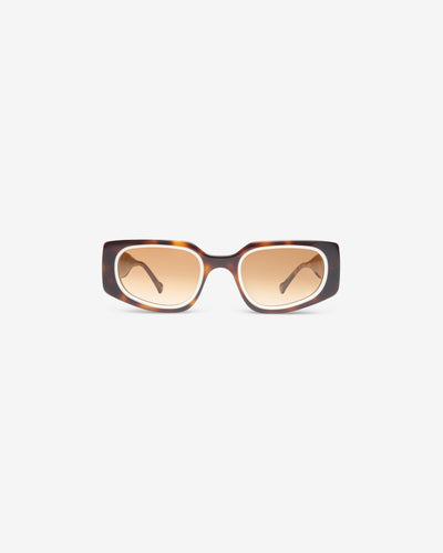 Lunettes de soleil Jazmine Écaille et Crème — monture rectangulaire acétate, vue de face