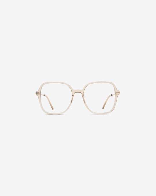 Lunettes de vue Annie.J Champagne — monture oversize acétate-métal, vue de face