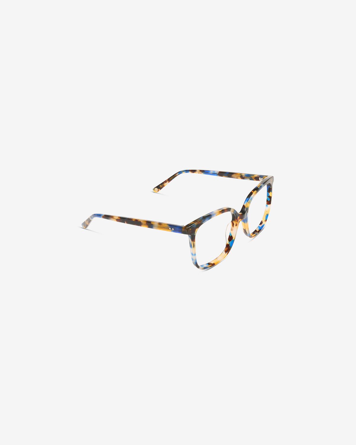 Lunettes de vue Albane Ecaille Bleu — monture ronde acétate, vue de trois-quarts