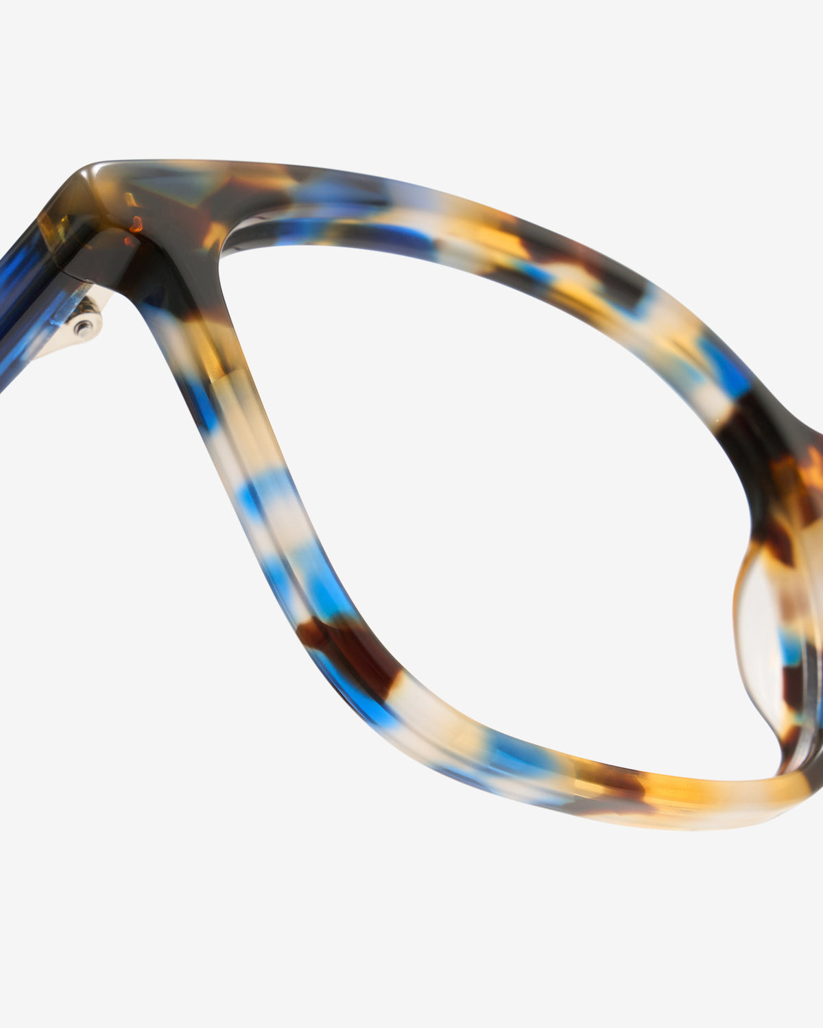 Lunettes de vue Albane Ecaille Bleu — monture rectangulaire acétate, vue de trois-quarts