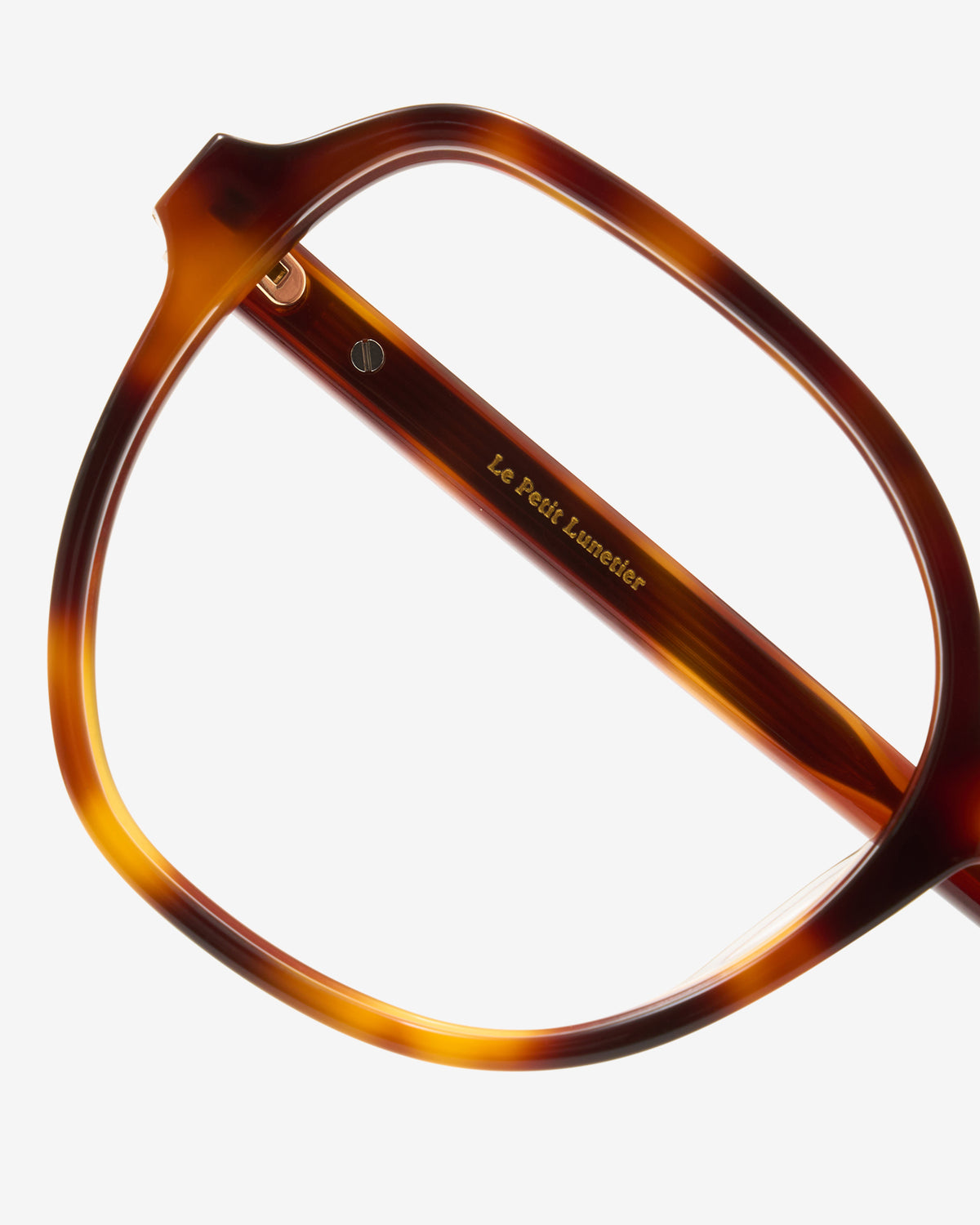 Lunettes de vue Violette Ecaille — monture oversize acétate, vue de trois-quarts