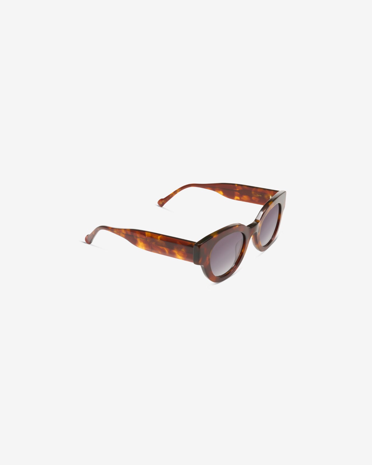 Lunettes de soleil Vesta Ecaille Ambre — monture ronde acétate, vue de trois-quarts