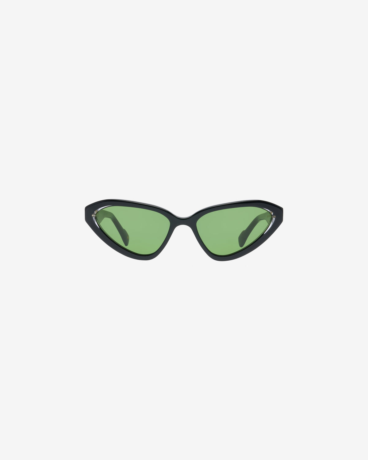 Lunettes de soleil Becks Noir et Vert — monture papillon acétate, vue de face