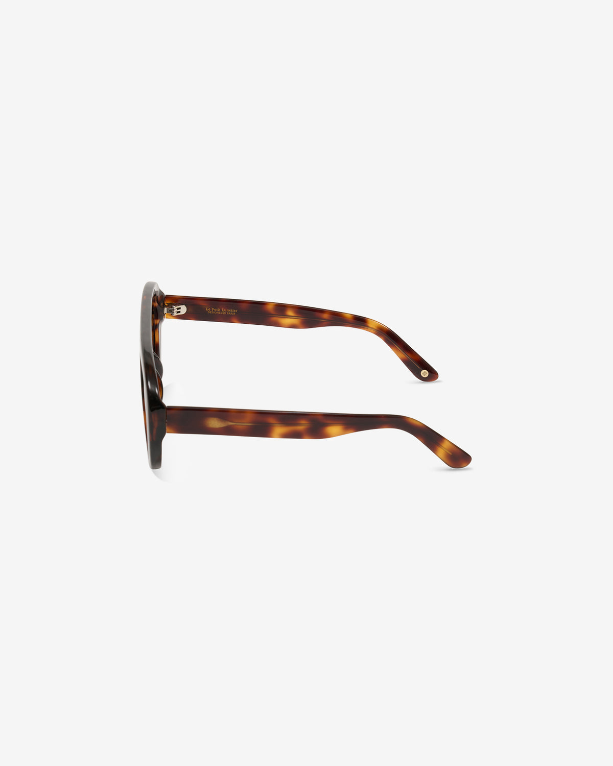 Lunettes de soleil Gloria Ecaille — monture ronde acétate, vue de profil
