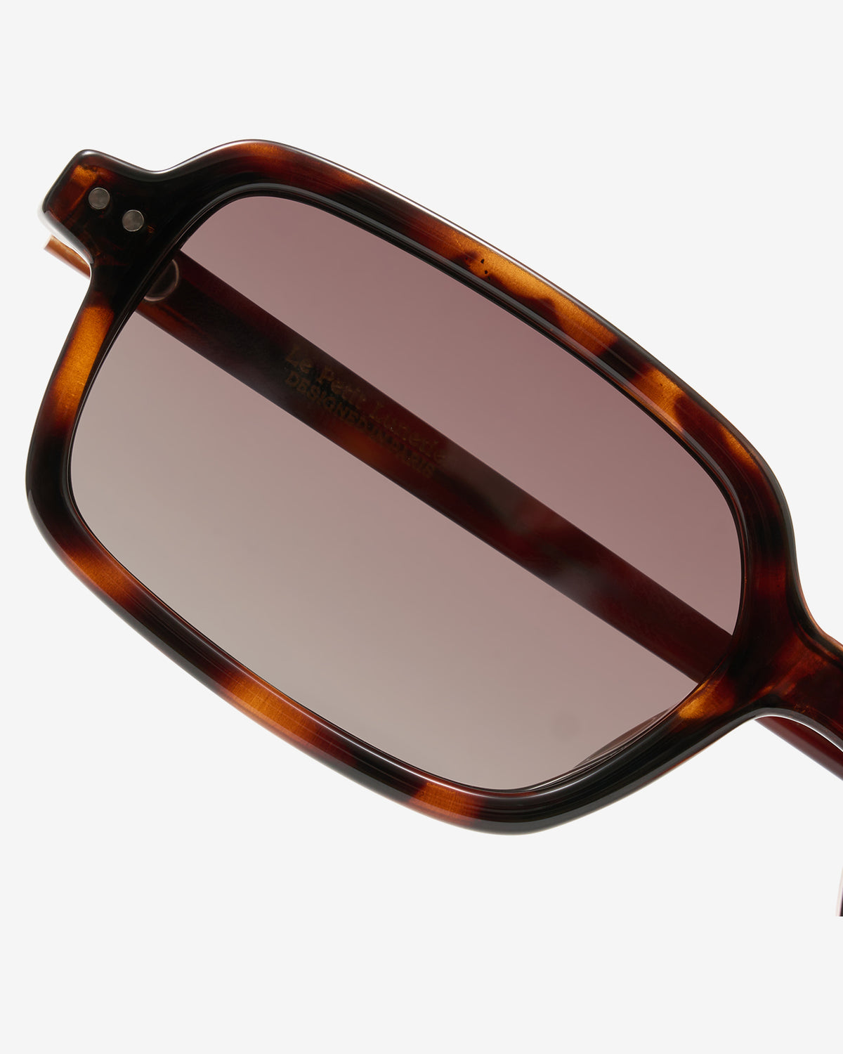Lunettes de soleil Garry Ecaille — monture rectangulaire acétate, vue de trois-quarts