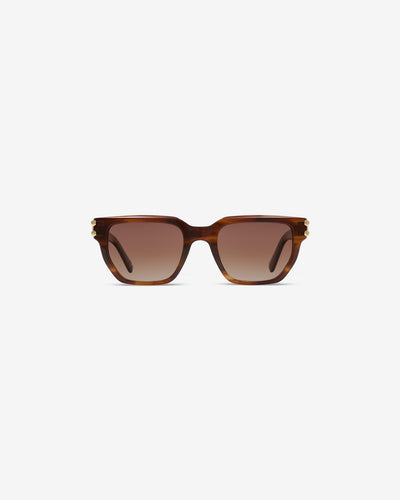 Lunettes de soleil Sorrento Marron — monture rectangulaire acétate, vue de face