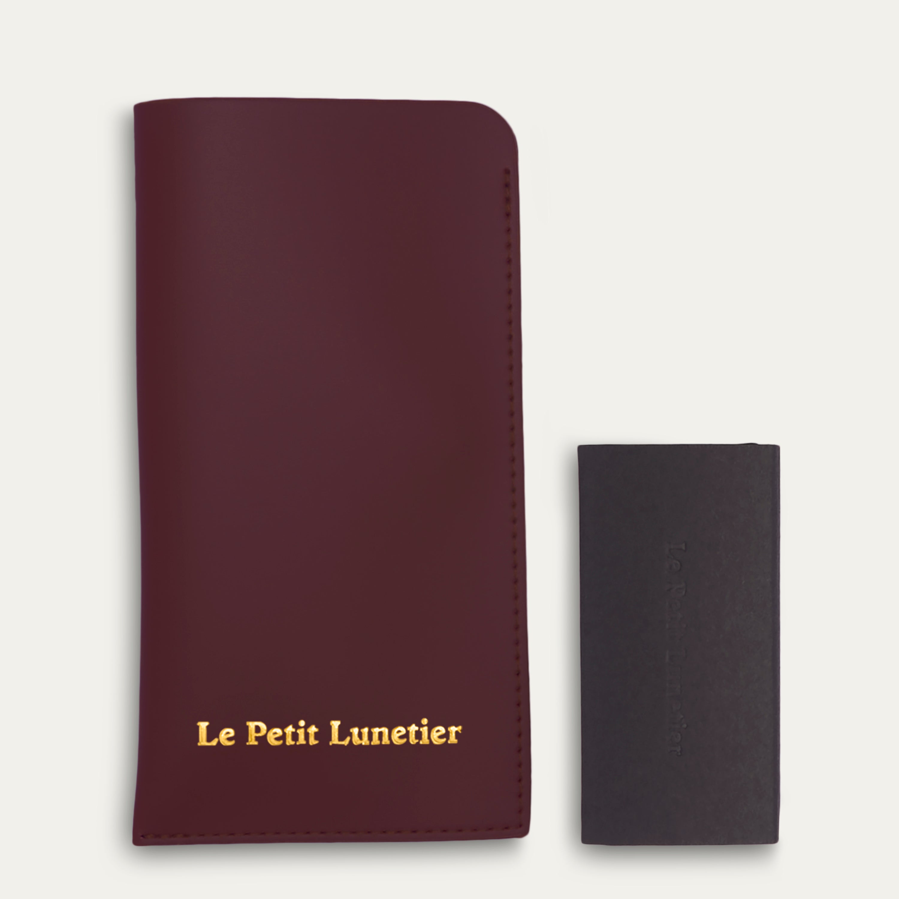 Burgundy leather pouch