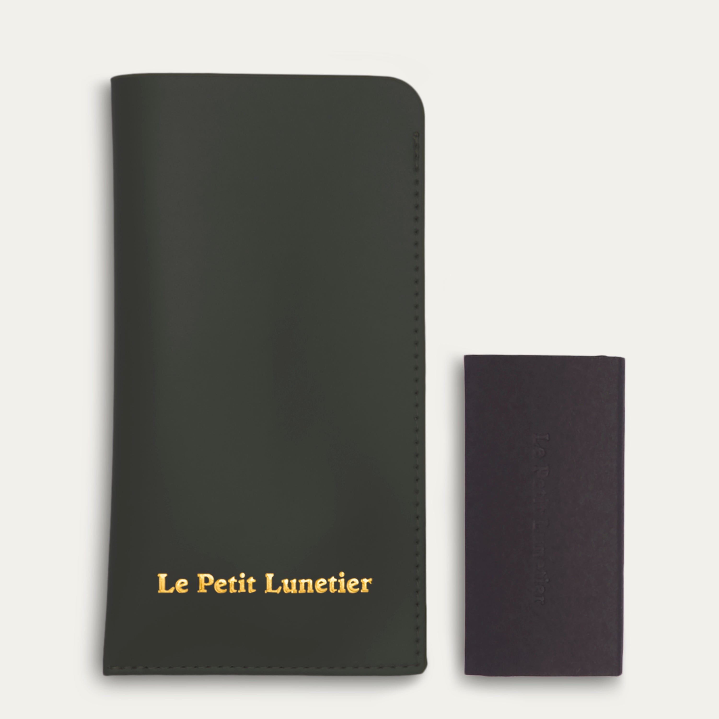 Green leather pouch