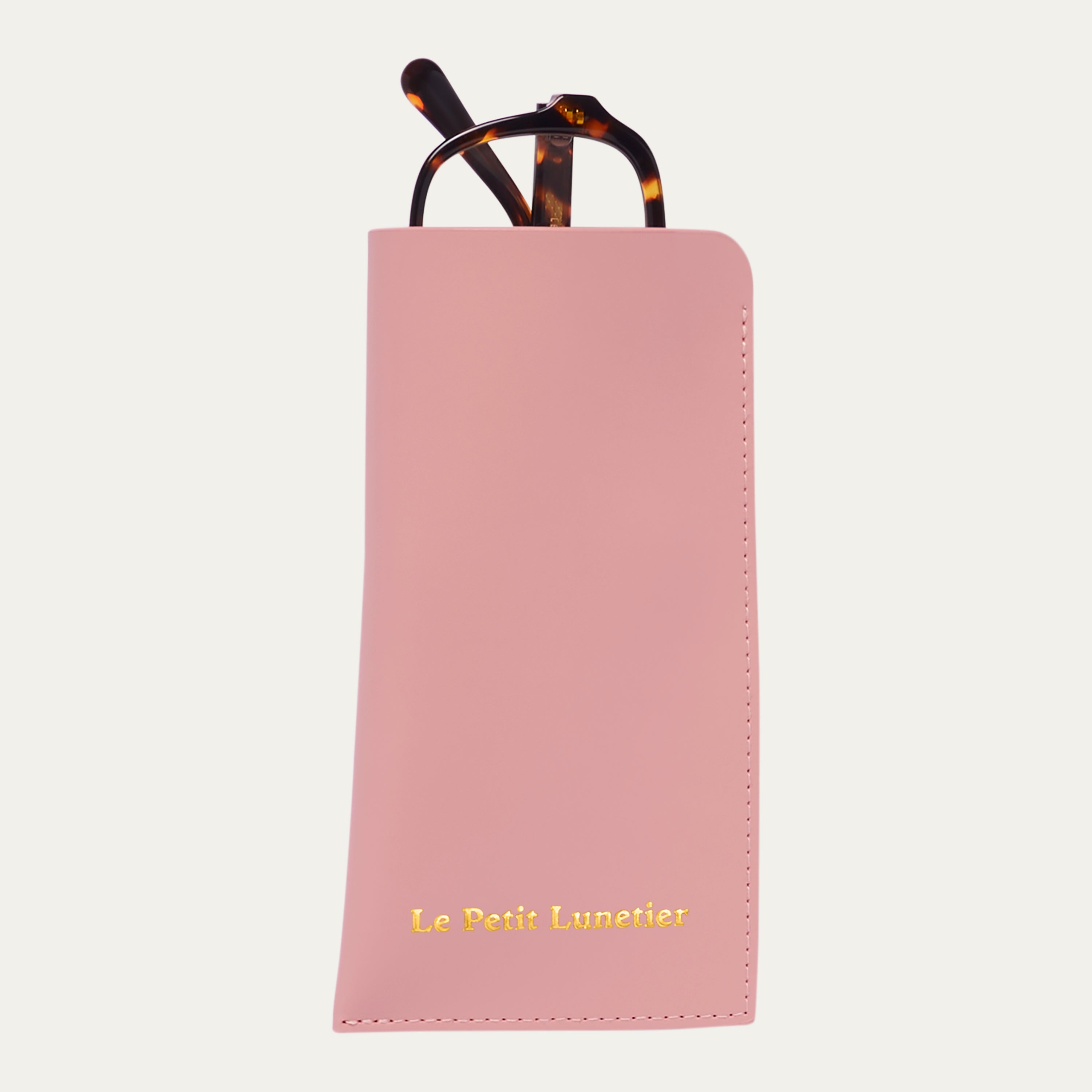 Pink leather pouch