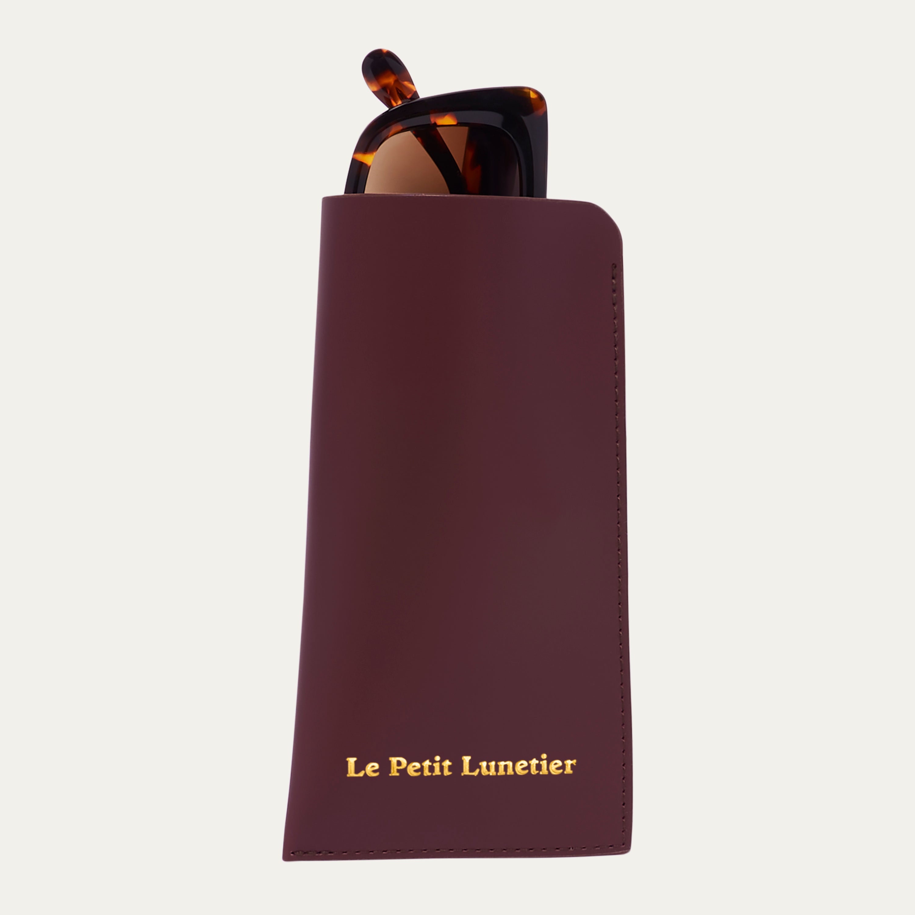 Burgundy leather pouch