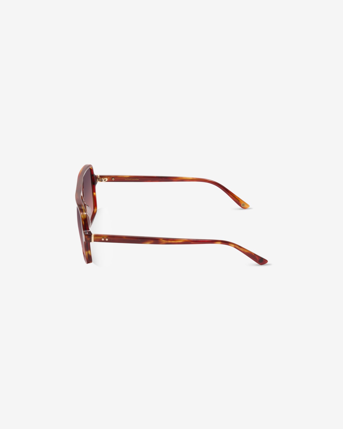 Lunettes de soleil Lewis Ecaille Rouge — monture aviateur acétate, vue de profil