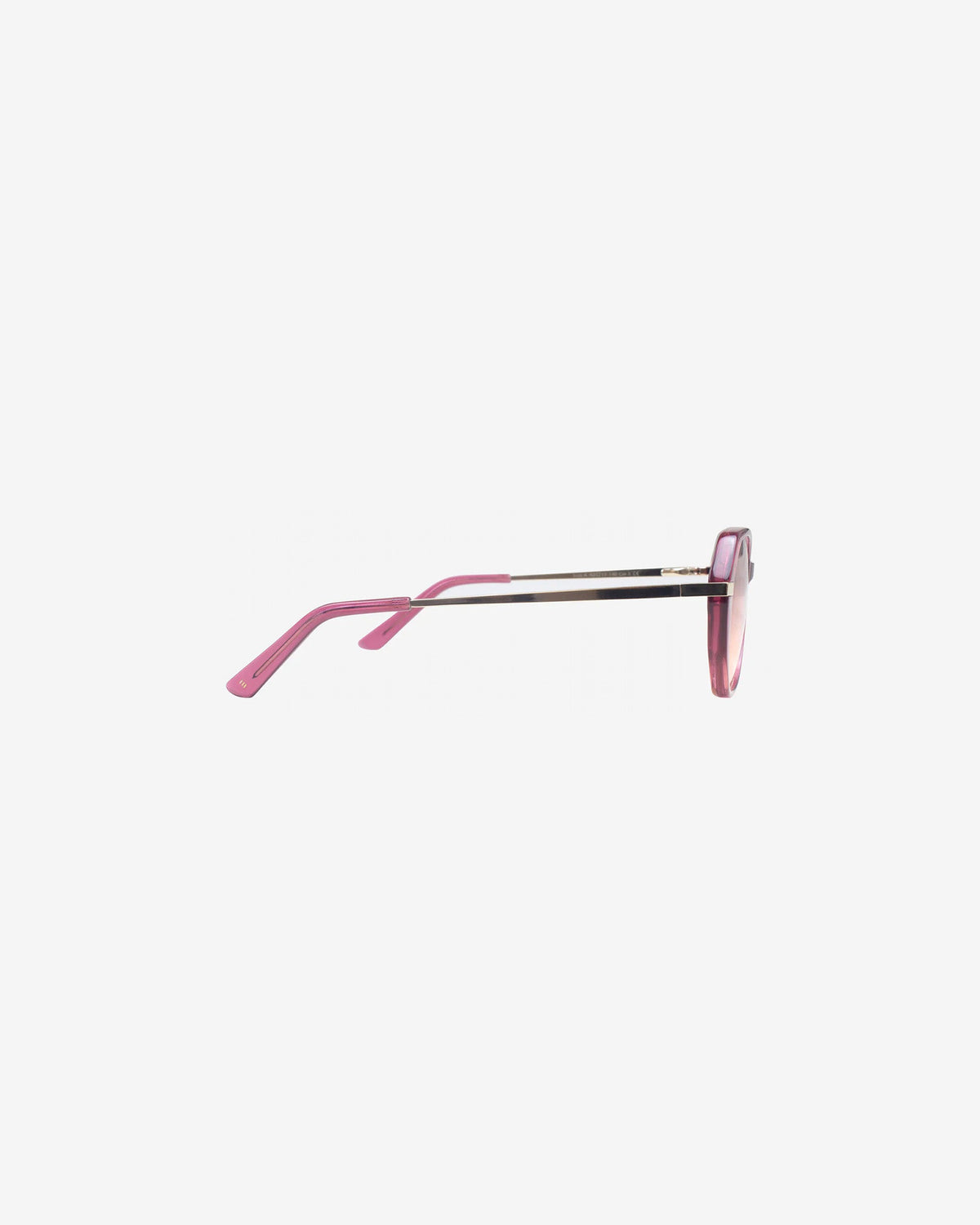 Lunettes de soleil Lucy.A Violine — monture papillon acétate, vue de profil