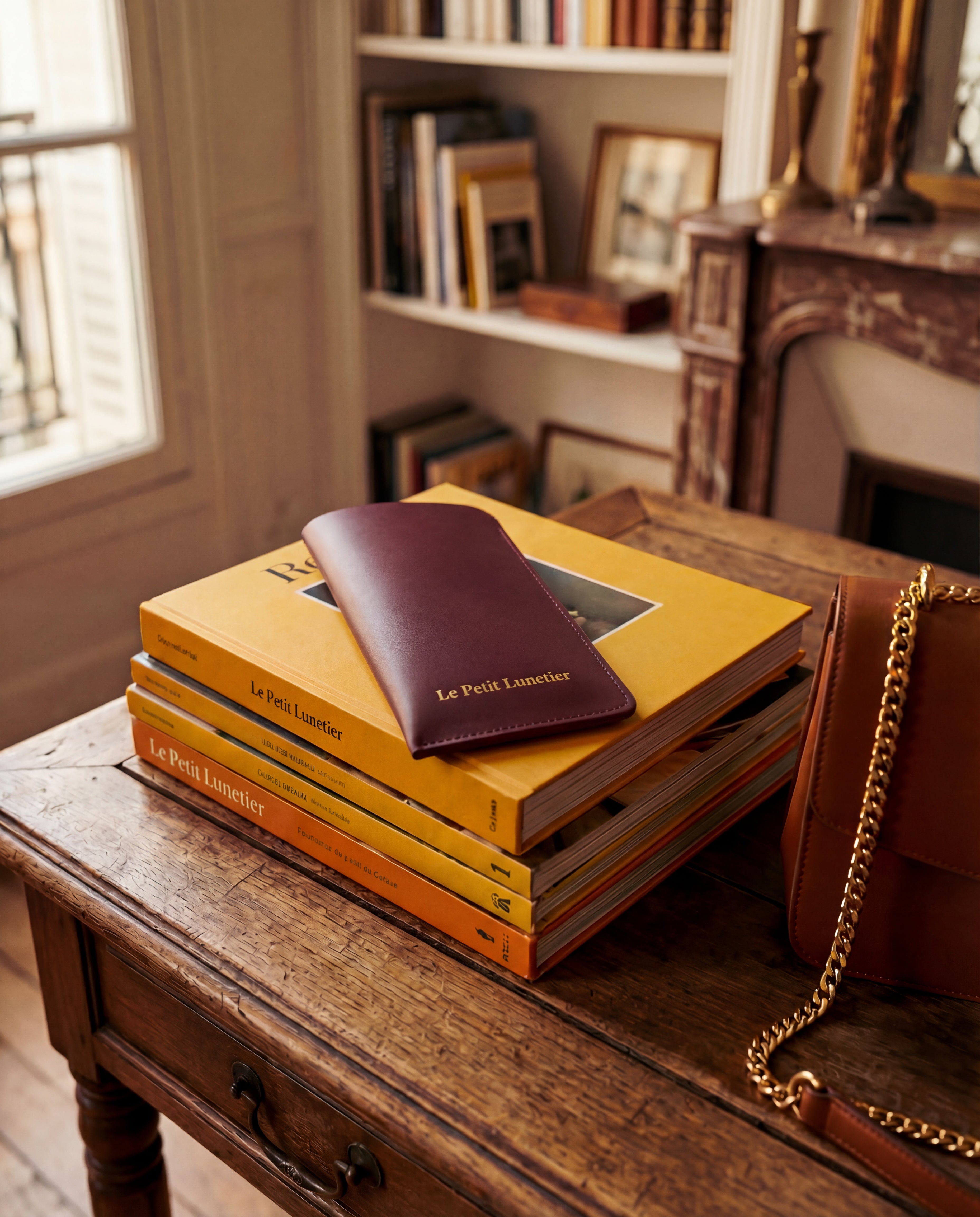 Burgundy leather pouch + Spray