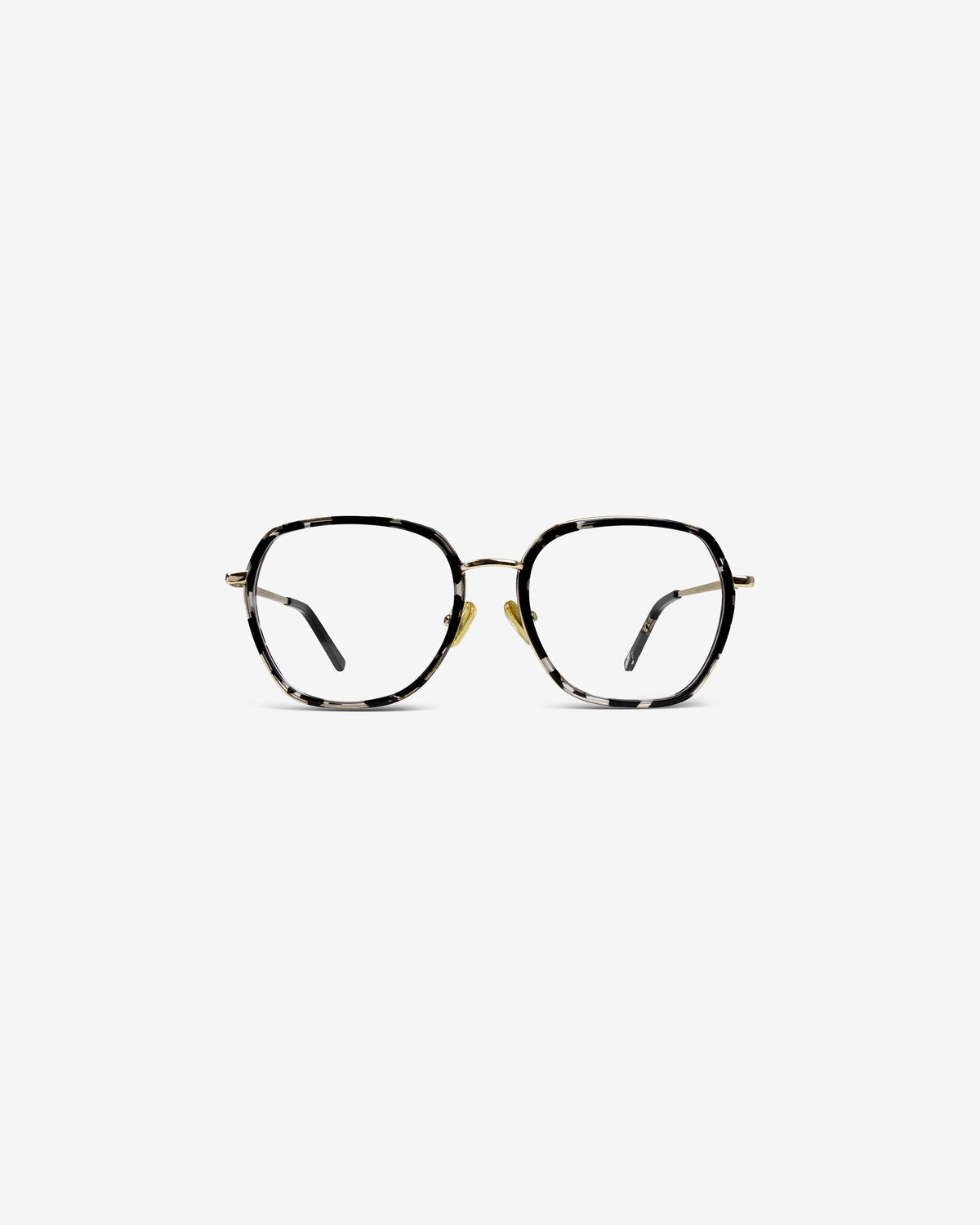 Lunettes de vue Nora.A Écaille Noir — monture oversize acétate-métal, vue de face