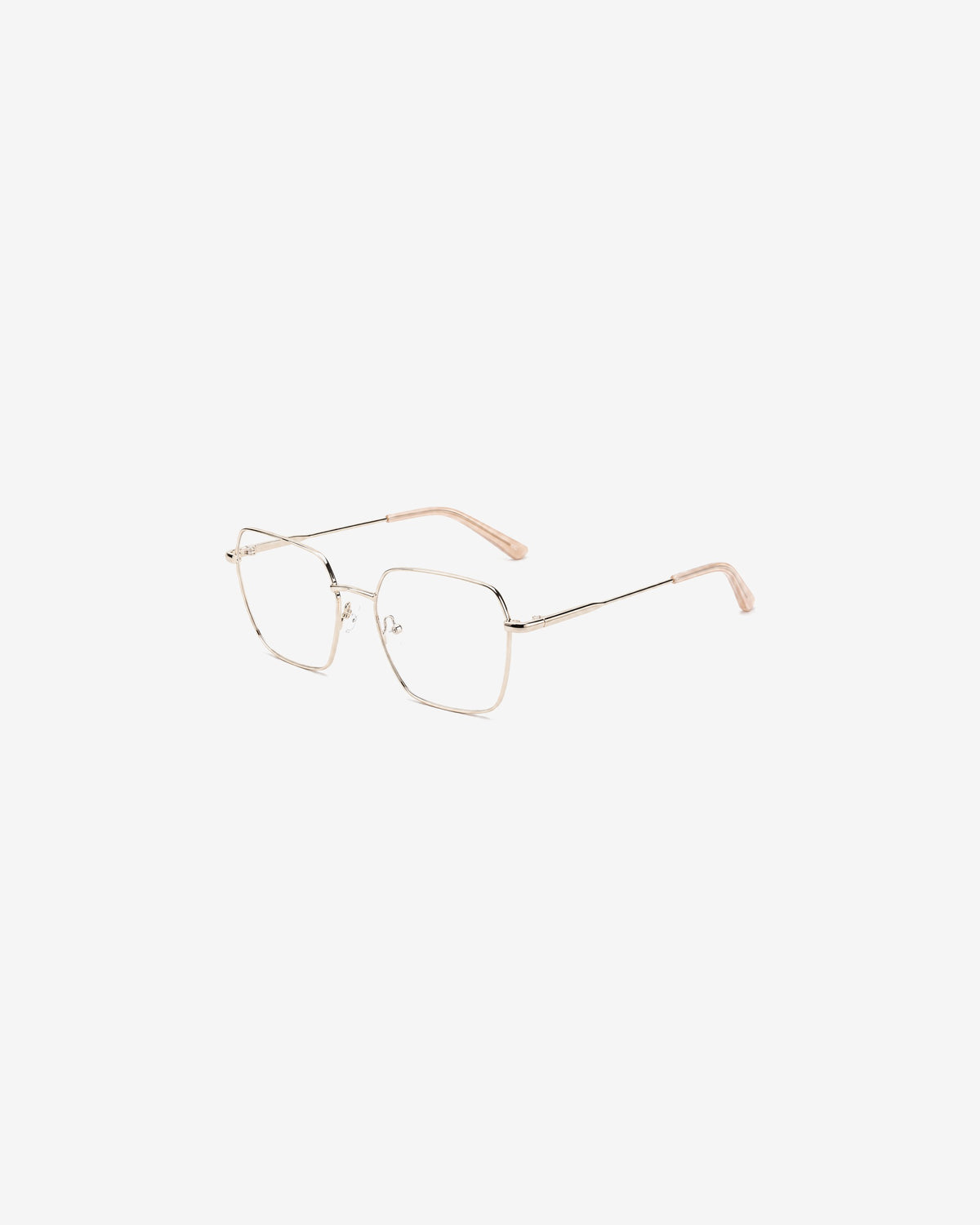 Lunettes de vue POL0105-C1 100% Santé — monture métal doré, vue de trois-quarts