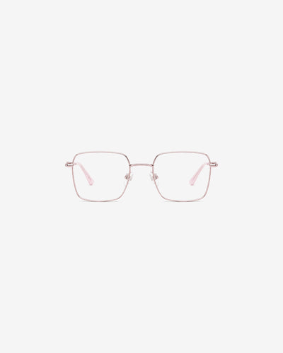 Lunettes de vue POL0105-C2 100% Santé — monture métal rose, vue de face