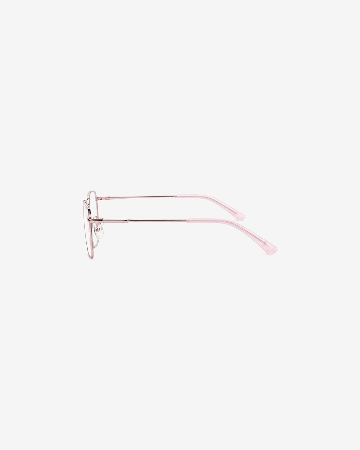 Lunettes de vue POL0105-C2 100% Santé — monture métal rose, vue de profil