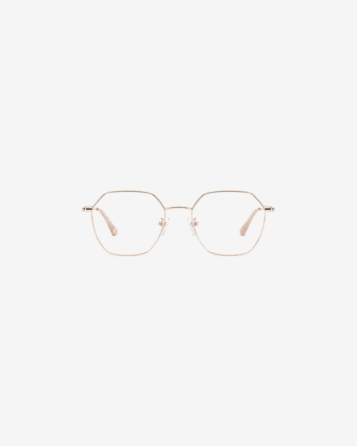 Lunettes de vue POL0113-C1 100% Santé — monture métal or rose, vue de face