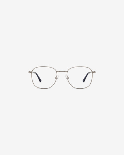 Lunettes de vue POL0124-C1 100% Santé — monture métal gris acier, vue de face