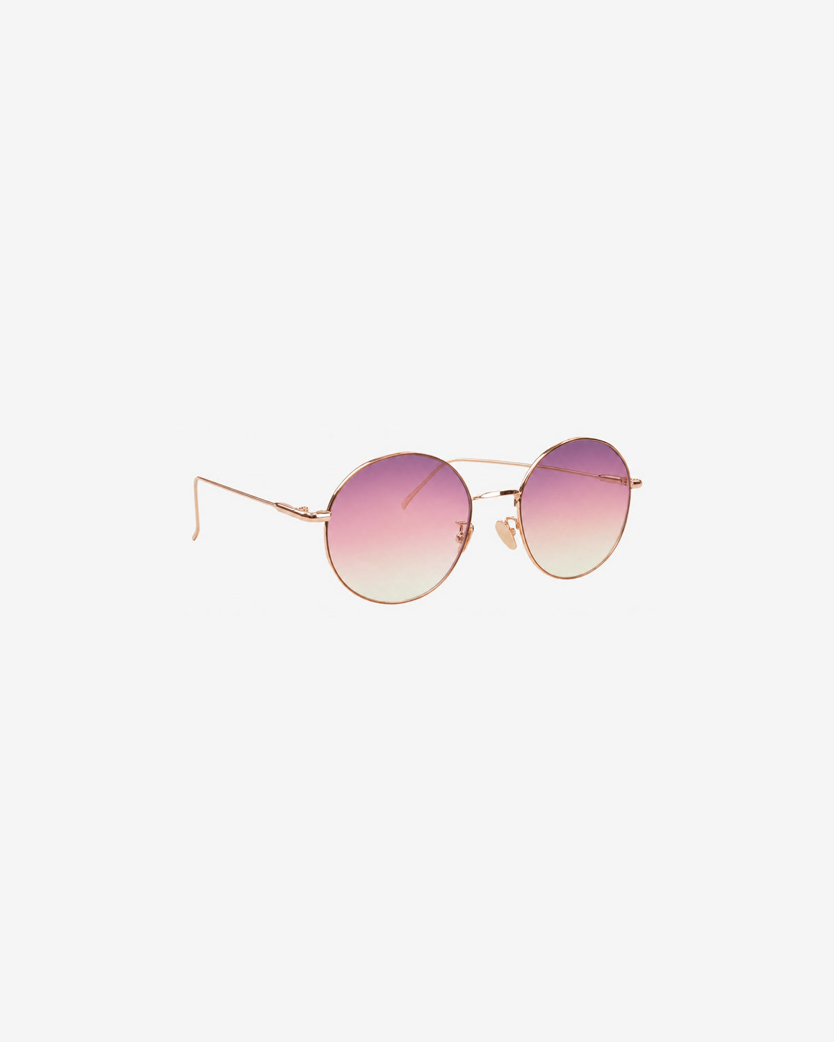 Lunettes de soleil Phoebe.B Rose Gold — monture ronde métal, vue de trois-quarts