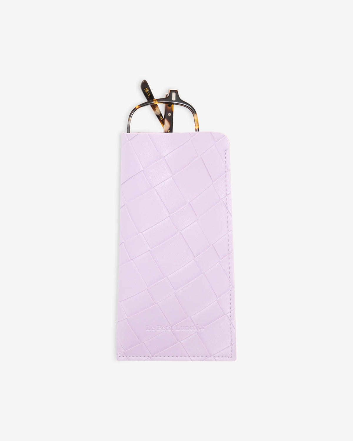 Pochette Mauve en simili cuir tressé