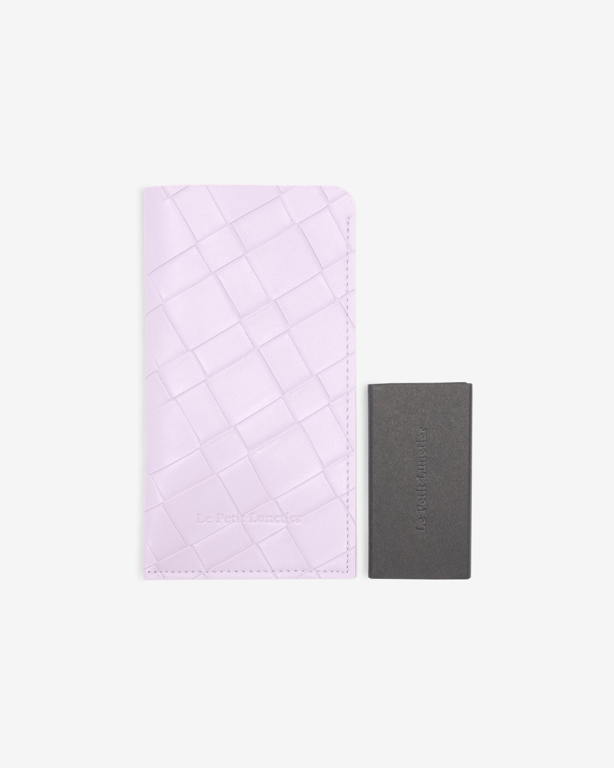 Pochette Mauve en simili cuir tressé