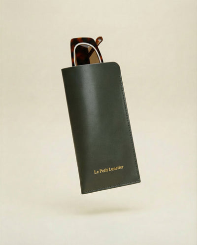 Green leather pouch
