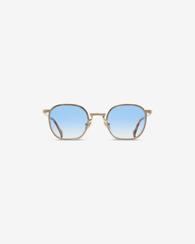Lunettes de soleil Rick Gold — monture hexagonale métal, vue de face