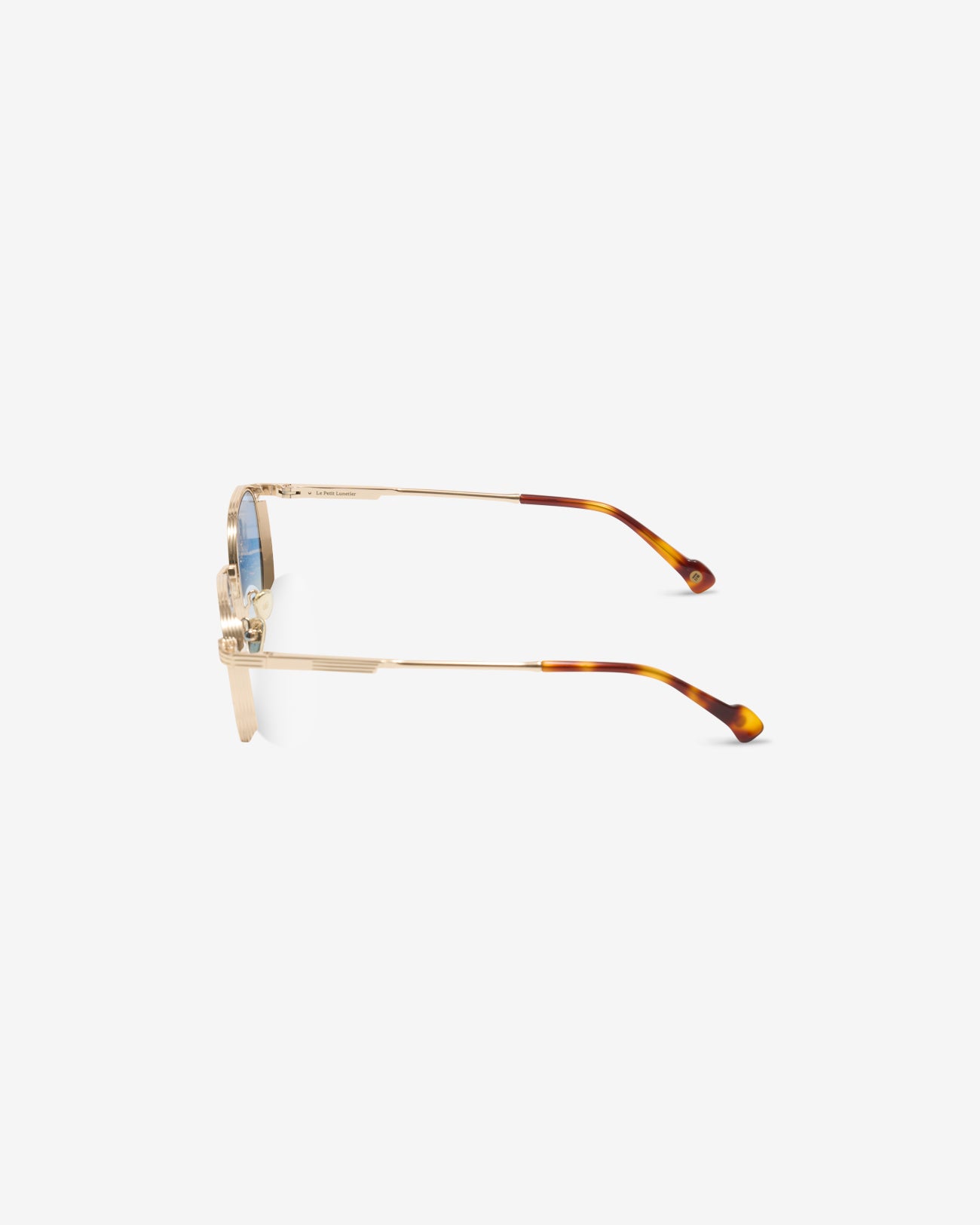 Lunettes de soleil Rick Gold — monture hexagonale métal, vue de profil