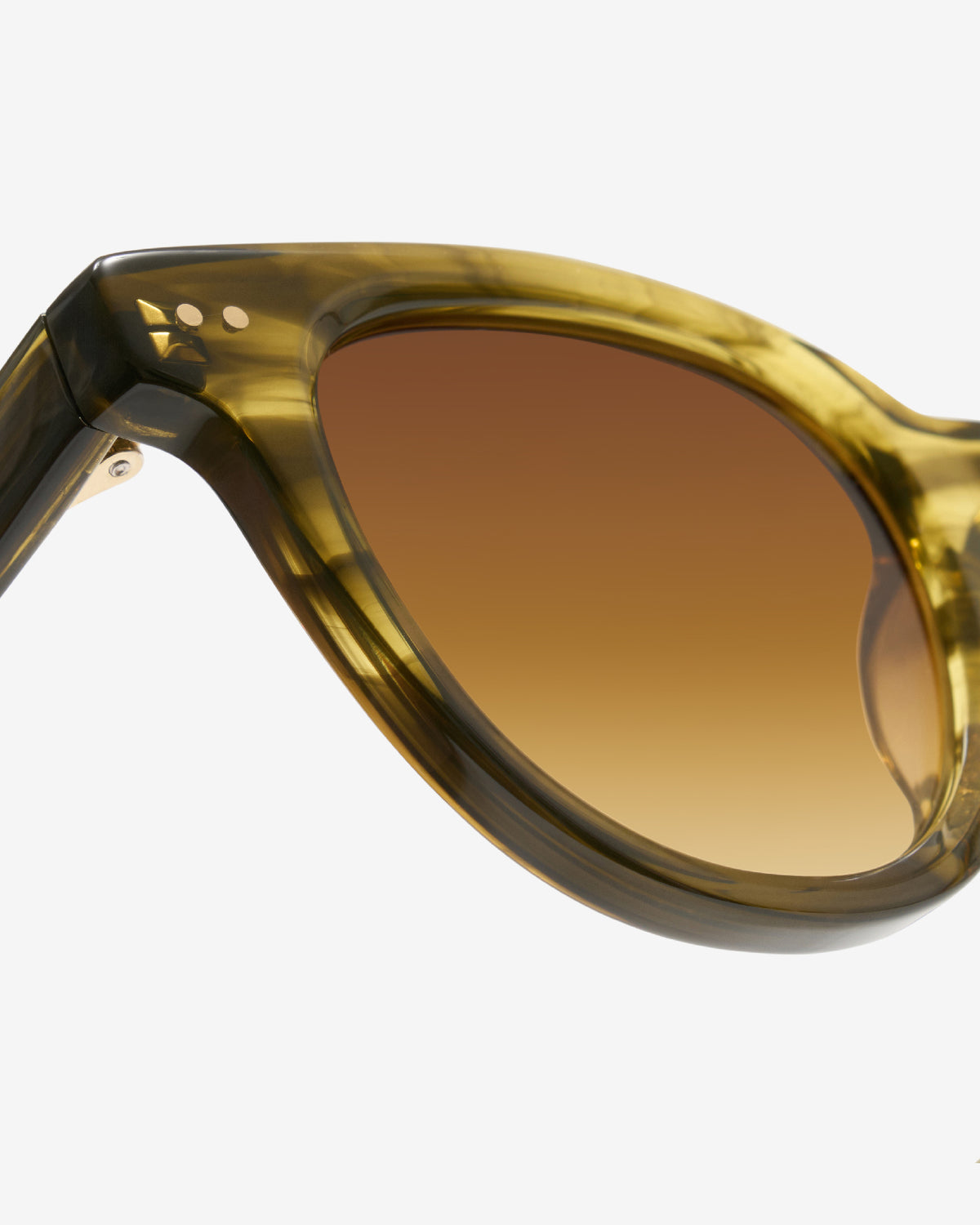 Lunettes de soleil Scott Olive — gros plan sur la charnière