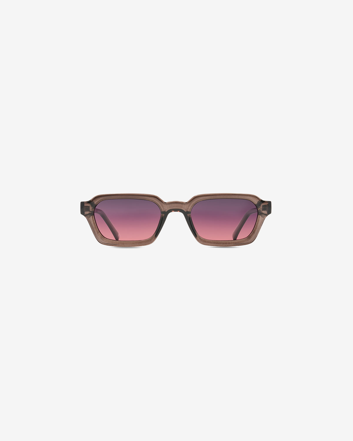 Lunettes de soleil Zava Marron — monture rectangulaire acétate, vue de face