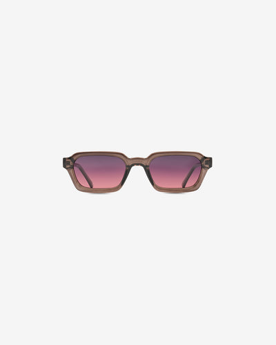 Lunettes de soleil Zava Marron — monture rectangulaire acétate, vue de face