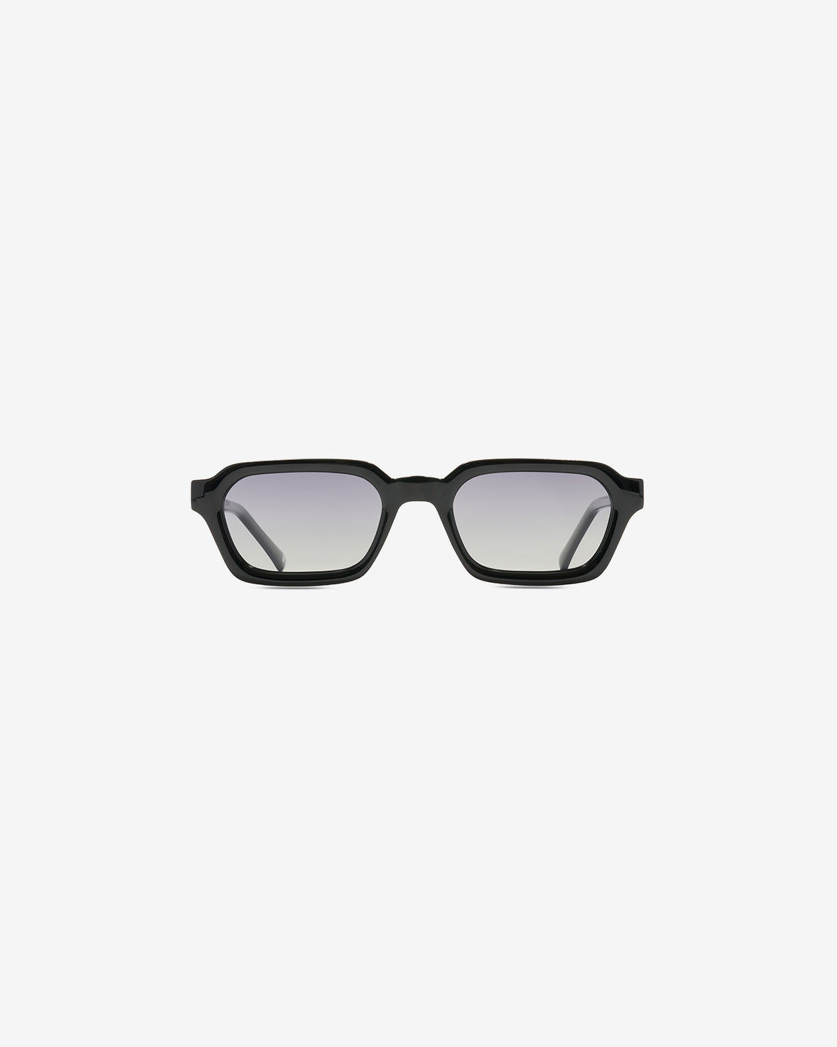 Lunettes de soleil Zava Noir — monture rectangulaire acétate, vue de face