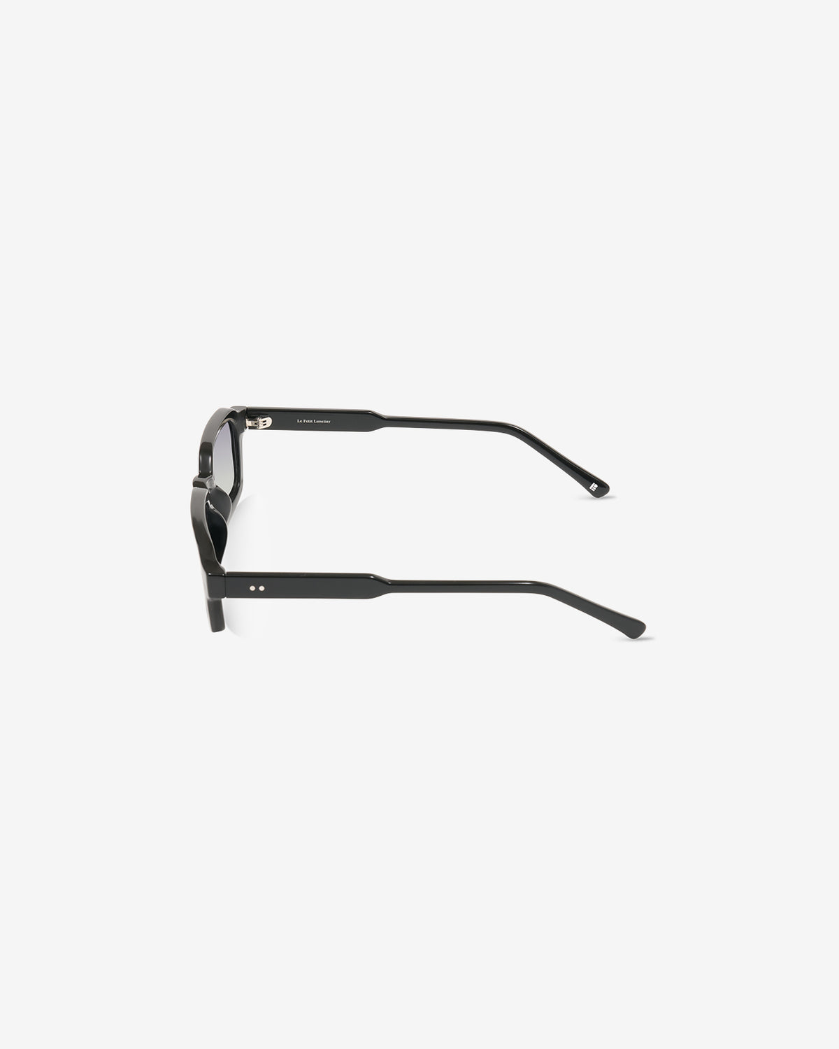 Lunettes de soleil Zava Noir — monture rectangulaire acétate, vue de profil