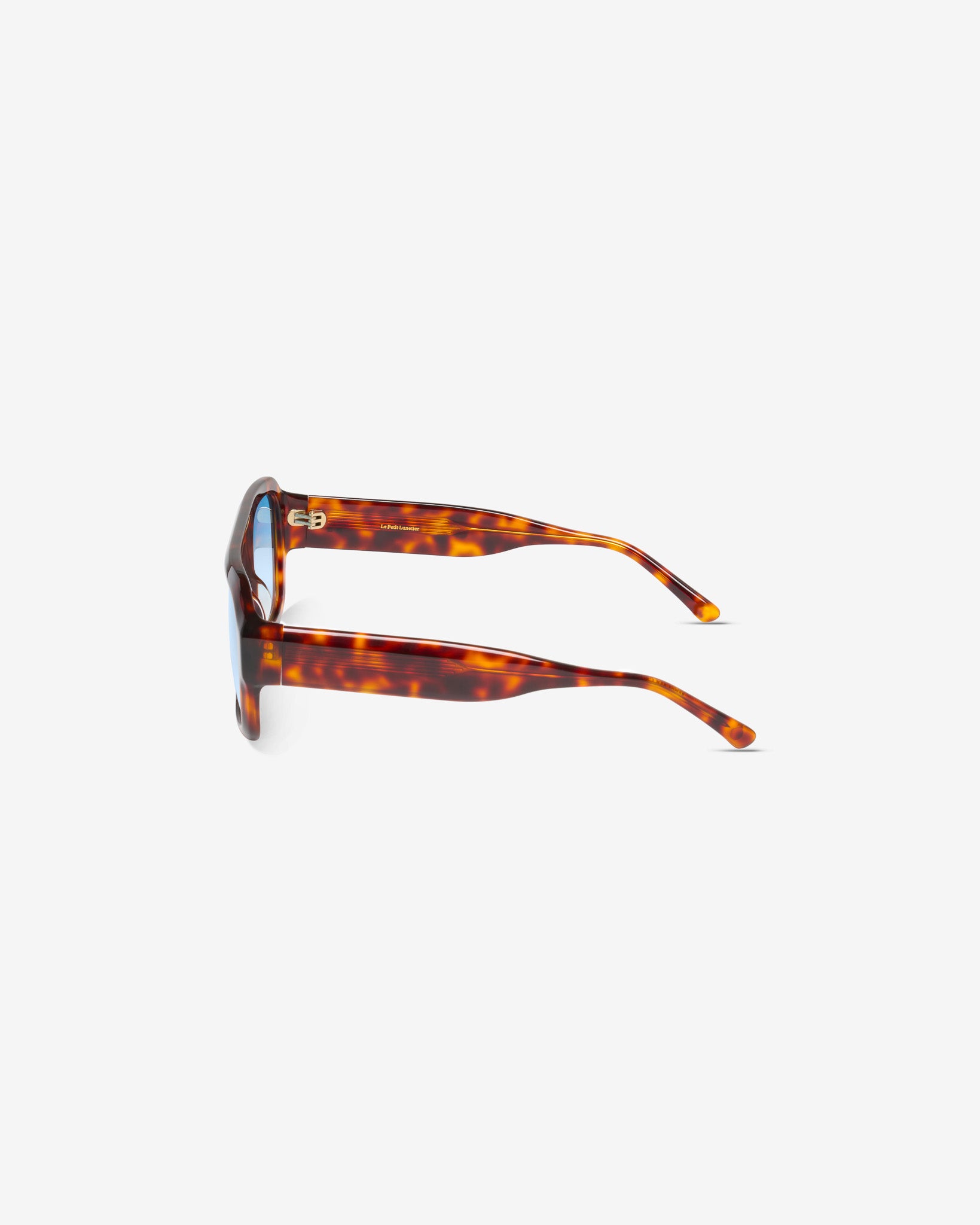 Lunettes de soleil Beaurivage Bleu Ecaille — monture oversize acétate, vue de profil