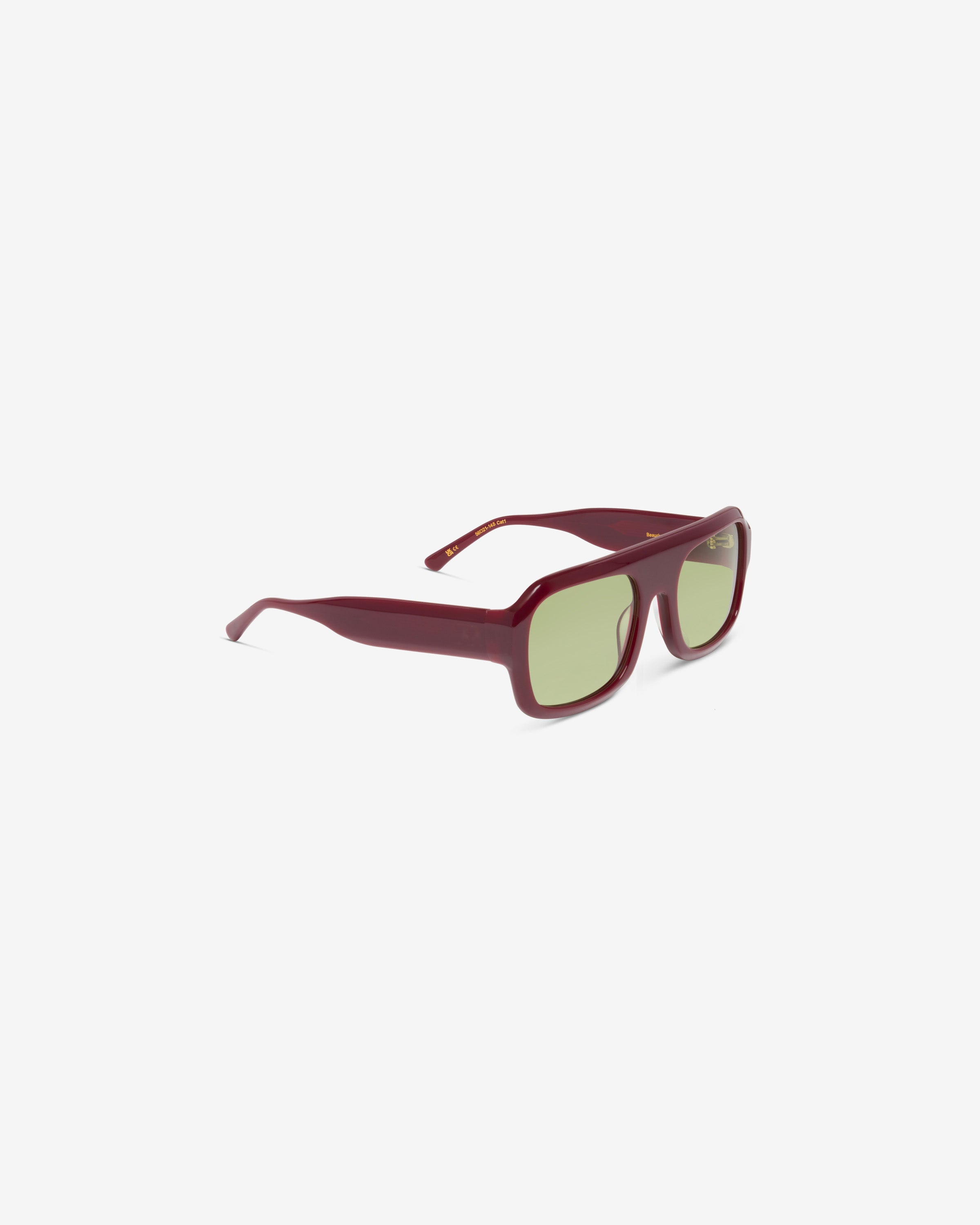 Lunettes de soleil Beaurivage Grenat — monture oversize acétate, vue de trois-quarts